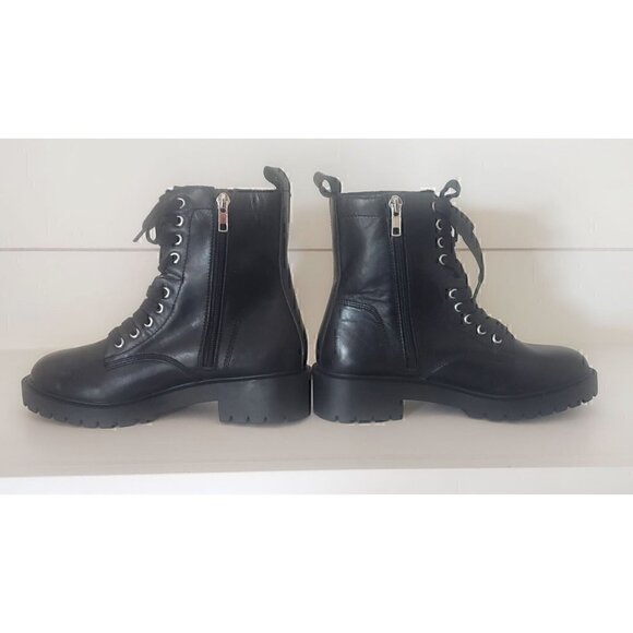 Steve Madden Women's Black Checker Lug Sole Combat Boots/ NWOB, Size 6M - Picture 2 of 9